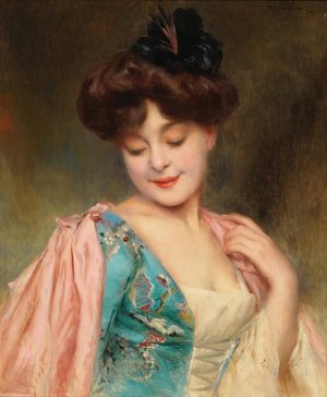 Eine kokette Dame by Alexis Vollon Oil Painting