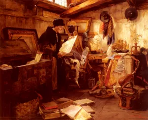 In The Attic by Alfons Spring Oil Painting