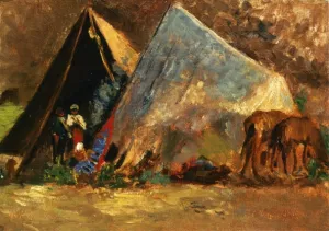 Zingari Encampment by Alfonso Hollaender Oil Painting