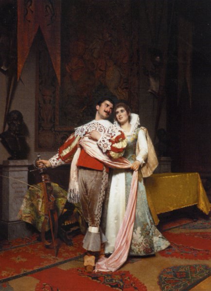 The Lovers Farewell by Alfonso Savini - Hand-Painted Oil Painting Reproduction