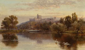 A view of Windsor Castle Oil painting by Alfred Augustus Glendening