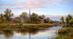 Hemingford on the Ouse by Alfred Augustus Glendening Oil Painting