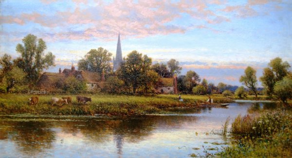 Main Product Photo of Hemingford on the Ouse Painting by Alfred Augustus Glendening