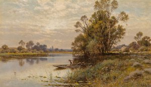 The Thames above Sunbury by Alfred Augustus Glendening Oil Painting