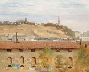 La butte Montmartre en 1866 by Alfred Auteroche Oil Painting