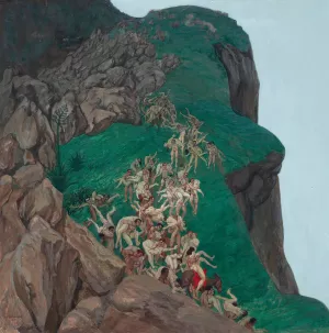 The Rape of the Sabine Women by Alfred Basel Oil Painting