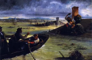 Flood on the Mississippi Oil painting by Alfred Boisseau