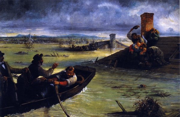 Main Product Photo of Flood on the Mississippi Painting by Alfred Boisseau