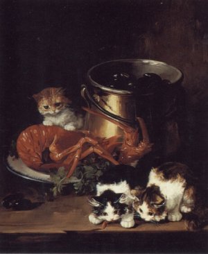 Kittens with Mussels and a Lobster