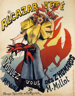 Alcazar D'ete En Voulez Vous Des Z'homards by Alfred Choubrac Oil Painting