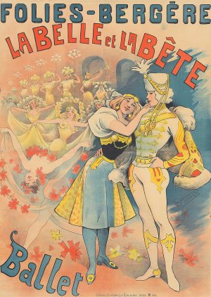 Folies-Bergere, La Belle et La Bete by Alfred Choubrac Oil Painting