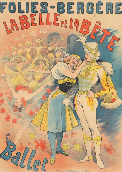 Main Product Photo of Folies-Bergere, La Belle et La Bete  Painting by Alfred Choubrac