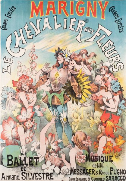 Main Product Photo of Le Chevalier Aux Fleurs  Painting by Alfred Choubrac