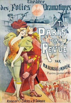 Theatre Des Folies Dramatiques, Tout Paris En Revue Par M.M. Blondeau And Monreal by Alfred Choubrac Oil Painting