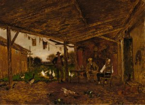 Friendly Neighbors by Alfred Cornelius Howland Oil Painting