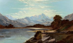 Devoke Water, Cumberland by Alfred De Breanski Oil Painting