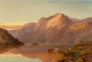 Highland landscape by Alfred De Breanski Oil Painting