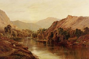 The Dee Near Balmoral by Alfred De Breanski Oil Painting