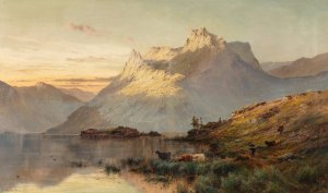 The Peaks of the Western Highlands by Alfred De Breanski Oil Painting