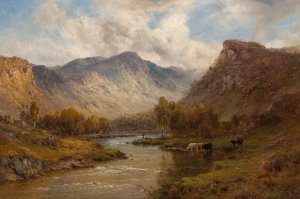 The Tay near Dunkeld, Scotland by Alfred De Breanski Oil Painting