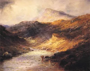 Ben Ledi from the Pass of Leny by Alfred De Breanski Snr - Oil Painting Reproduction