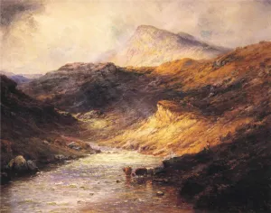 Ben Ledi from the Pass of Leny by Alfred De Breanski Snr Oil Painting