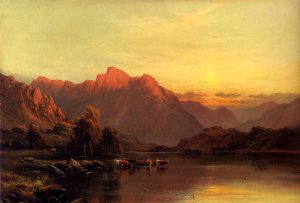 Buttermere, The Lake District Oil painting by Alfred De Breanski Snr