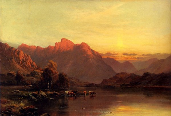 Buttermere, The Lake District by Alfred De Breanski Snr - Hand-Painted Oil Painting Reproduction
