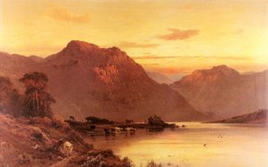 From the Bramber Pass Oil painting by Alfred De Breanski Snr