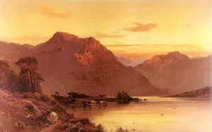 From the Bramber Pass Oil painting by Alfred De Breanski Snr