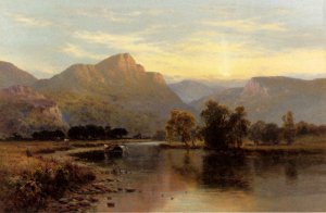 Tal-Y-Llyn, North Wales Oil painting by Alfred De Breanski Snr