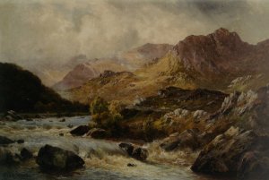 The Llugwy from Ponty Cyfyng Capel Curig Oil painting by Alfred De Breanski Snr