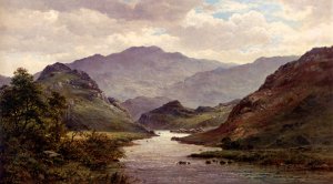 The River Colwyn, North Wales Oil painting by Alfred De Breanski Snr