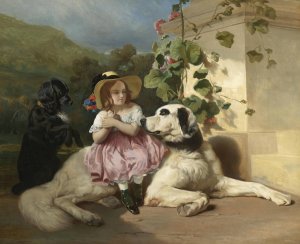 Innocence Between Two Thieves by Alfred De Dreux Oil Painting