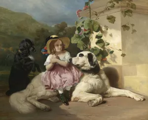 Innocence Between Two Thieves by Alfred De Dreux Oil Painting