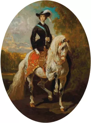 L'imperatrice Eugenie by Alfred De Dreux Oil Painting