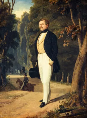 Portrait d'Augustin Grisier by Alfred De Dreux Oil Painting
