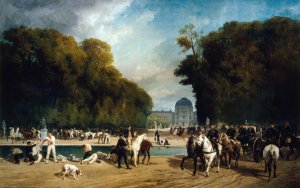 L'Artillerie campee dans le jardin des Tuileries by Alfred Decaen Oil Painting