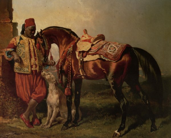 Main Product Photo of African Groom Holding Painting by Alfred Dedreux