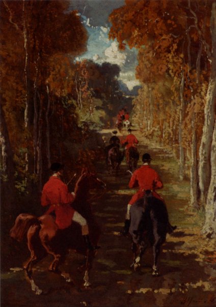 Main Product Photo of Le Depart Pour La Chasse Painting by Alfred Dedreux