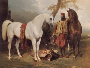 The Mounts of Abd El Kader by Alfred Dedreux Oil Painting