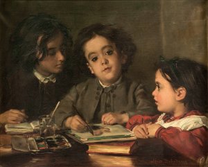 Portraits intimes by Alfred Dehodencq Oil Painting
