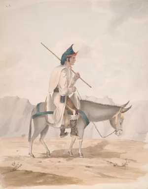 Grand Canary-Man on a Donkey by Alfred Diston Oil Painting