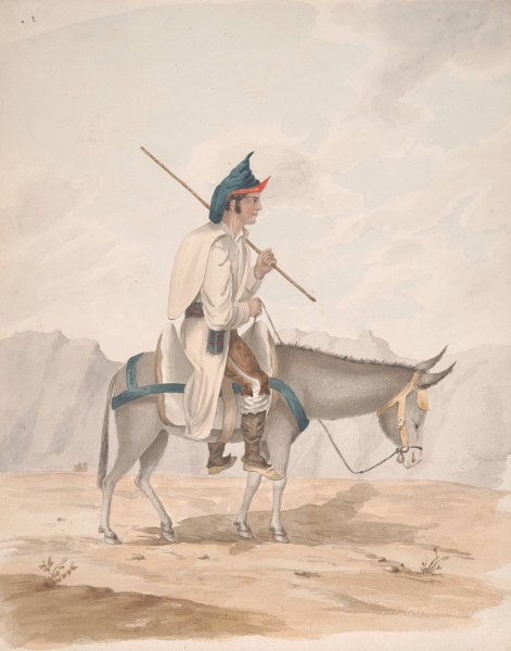 Grand Canary-Man on a Donkey  by Alfred Diston - Hand-Painted Oil Painting Reproduction