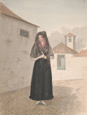 Ladies'Church dress by Alfred Diston Oil Painting