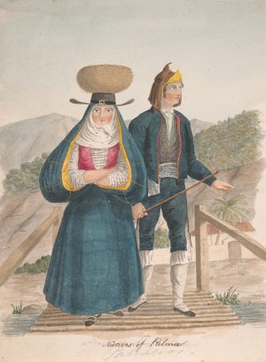 Natives of La Palma by Alfred Diston Oil Painting
