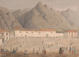 Square in the Village of Los Silos, Tenerife by Alfred Diston Oil Painting
