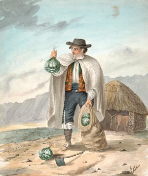 Tenerife-Man of Tacoronte by Alfred Diston Oil Painting