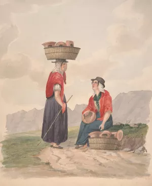 Tenerife-Women of Candelaria by Alfred Diston Oil Painting