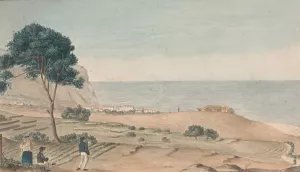 View of part of Realesco de abasco from the road to la Cruz Santa by Alfred Diston Oil Painting